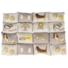 Матрац Patchwork 100х70см, серый/бежевый с собачками