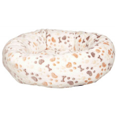 Лежак Lingo, бело-бежевый в лапки и косточки 50х40см