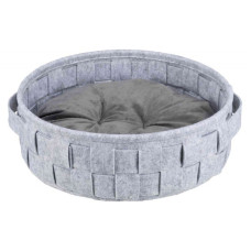 Лежак Lennie фетр плетеный, серый