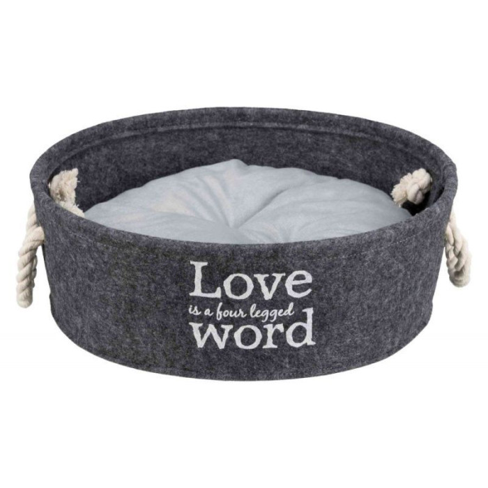 Лежак Lian фетр с ручками, серый