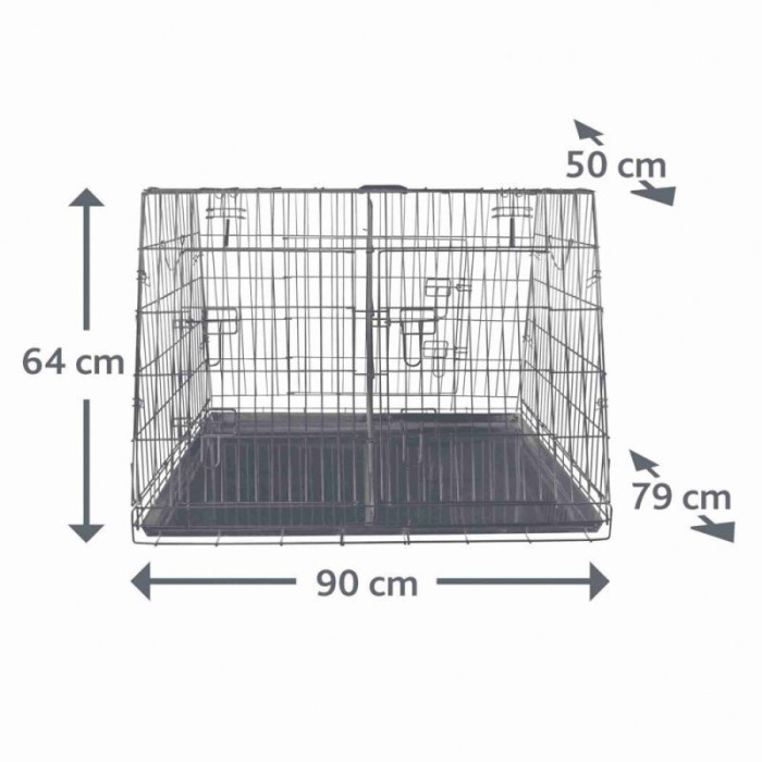Клітка металева подвійна 93х68х79см