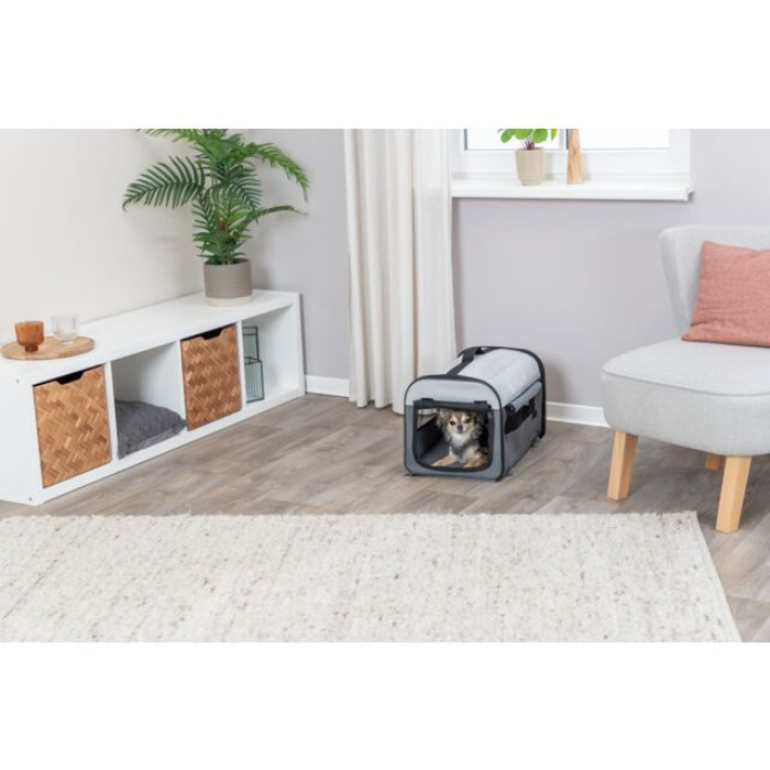 М'яка конура-переноска "Basic", M-L: 70х75х95см, темно-сірий/світло-сірий
