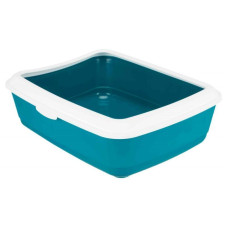 Туалет для кота с рамкой 37х15х47см, бирюзовый