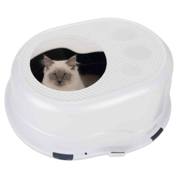 Туалет-домик для кота Luiz 63х42х49см, темно-синий/белый