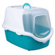 Туалет закрытый для кота Vico Easy Clean с дверью 40х40х56cm, аквамарин/белый