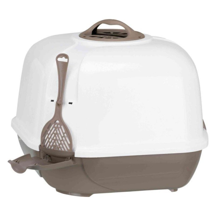 Туалет-будка кутовий з лопаткою Maro 60?43?52см, сірий/граніт