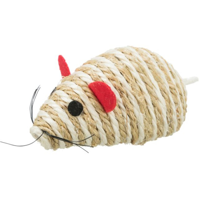 Миша-сизаль з дзвіночком 10см