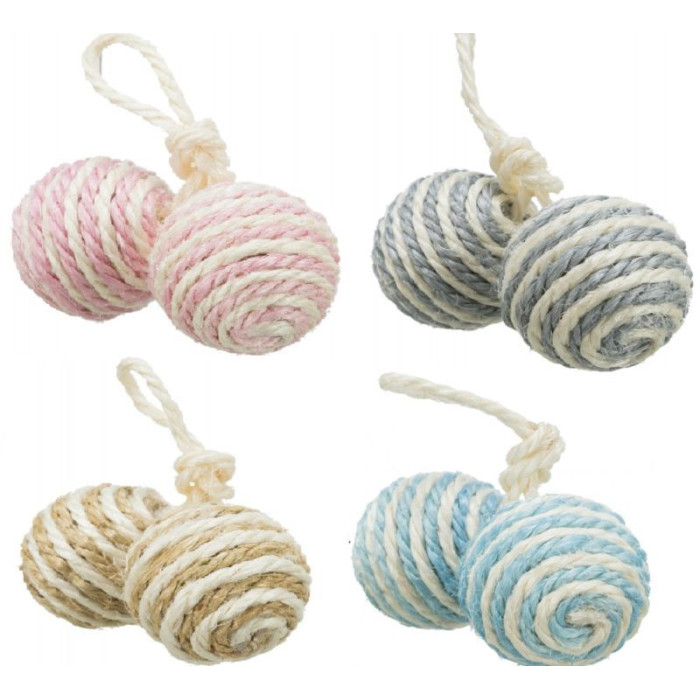 Два мячика сизаль с мятой и колокольчиком 4,5см