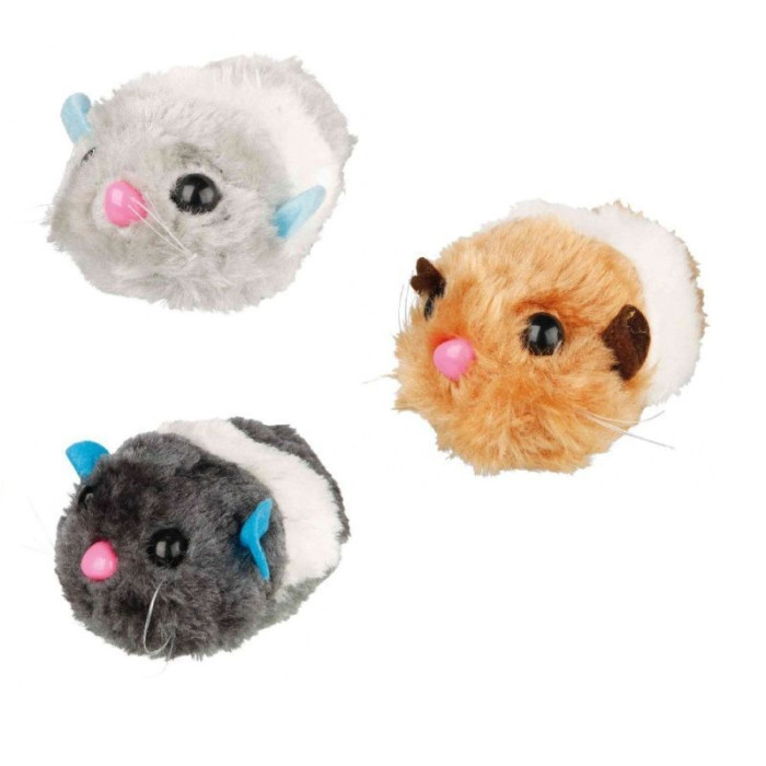 Мышка заводная плюшевая 8 см