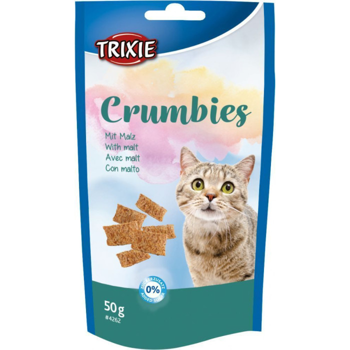 Витамины для кошек Crumbies with Malt для выведения комочков шерсти 50г