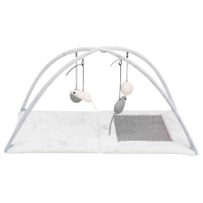 Килимок ігровий для котів з дряпкою , 60х33х42 см, графіт / світло-сірий, текстиль