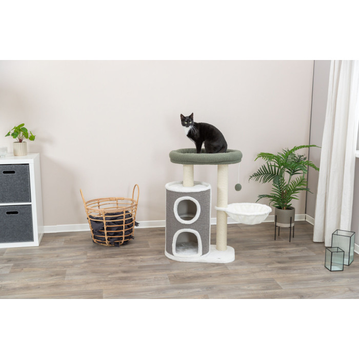 Будиночок-драпак для котів "Dante", 86см, білий/зелений/сірий