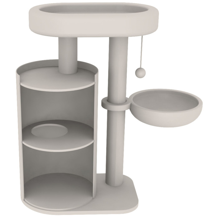 Будиночок-драпак для котів "Dante", 86см, білий/зелений/сірий