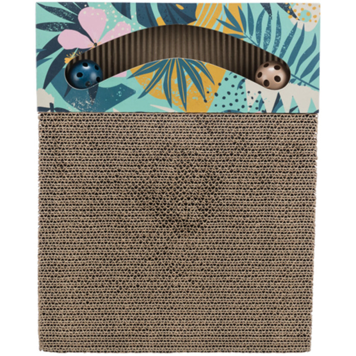 Дряпка Trixie з двома кульками та котячою м'ятою, картон, різнокольрова, 38 ? 5 ? 30 см