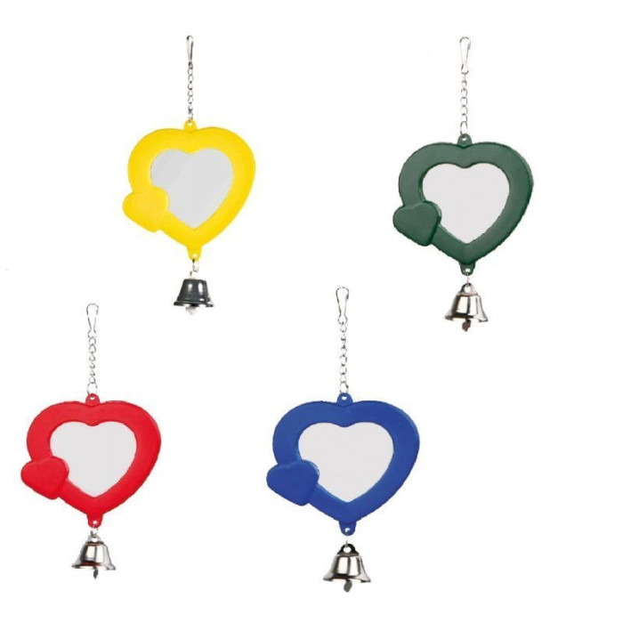 Зеркало-сердечко с колокольчиком, 7см