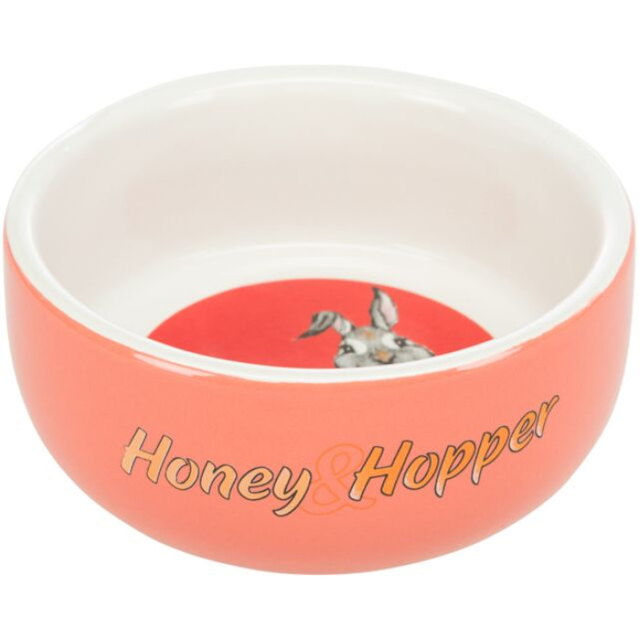 Миска для грызунов Honey&Hopper (керамика) 250мл/11см, с рисунком