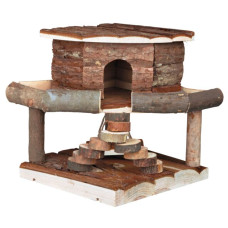 Будиночок для гризунів "Ida house" з гойдалкою та сходами (дерево) 19х20х19см