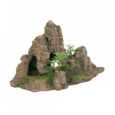 Декор Грот для рыбок TRIXIE - Скалы с пещерой с растениями 22х10х12см