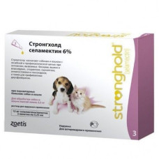 Стронгхолд (Stronghold) 6% от блох, клещей и гельминтов для котят и щенков, 0,25мл/1пип.