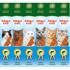 Жевательные колбаски для кошек Аllegro Cat лосось и форель 6х5гр