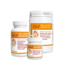 Препарат Dolvit Beta carotene & biotin forte для поддержки здоровья кожи и шерсти собак 800г (510+ шт)