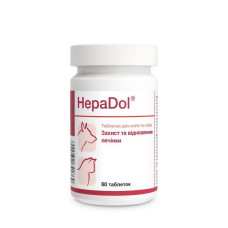 Комбинированный гепатопротектор Dolvit HepaDol (ГепаДол) с желчегонным и спазмолитическим действием для собак и кошек 60 таб