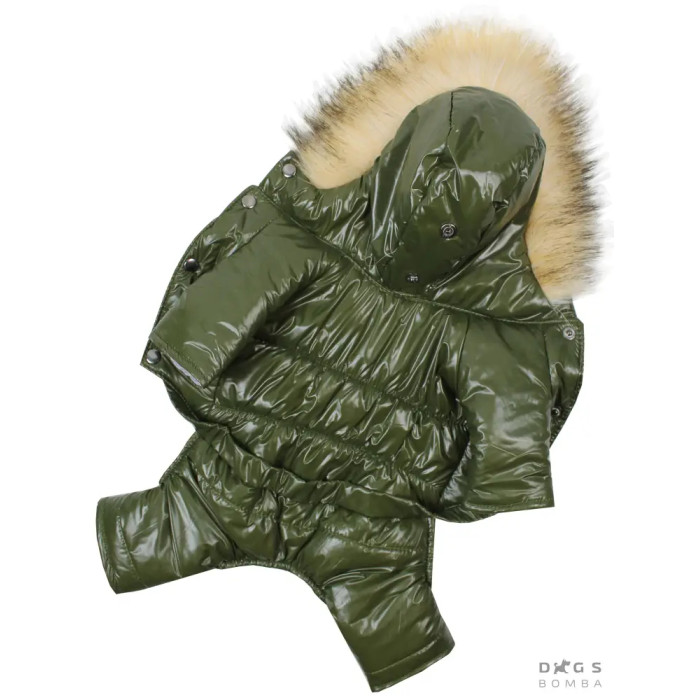  Зимовий комбінезон лакований хакi A-68