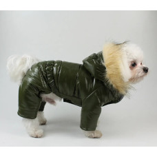 Зимний комбинезон лакированный хаки A-68