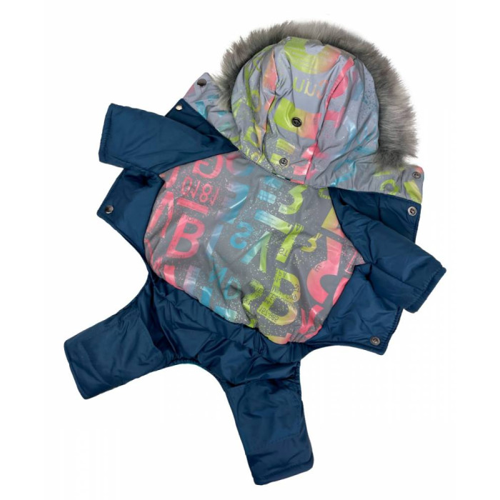 Зимний комбинезон светоотражающий, буквы радужные, A-72