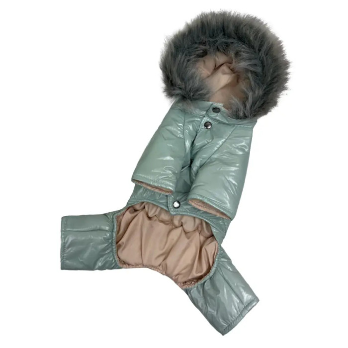 Зимовий комбінезон лакований світло-блакитний A-76