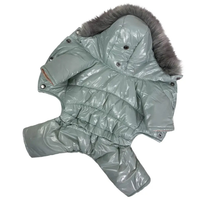 Зимовий комбінезон лакований світло-блакитний A-76