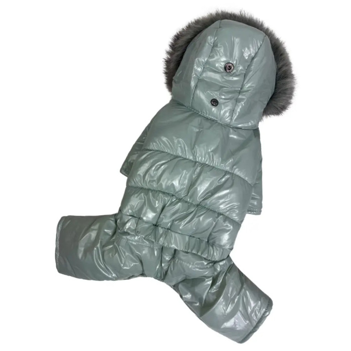 Зимовий комбінезон лакований світло-блакитний A-76