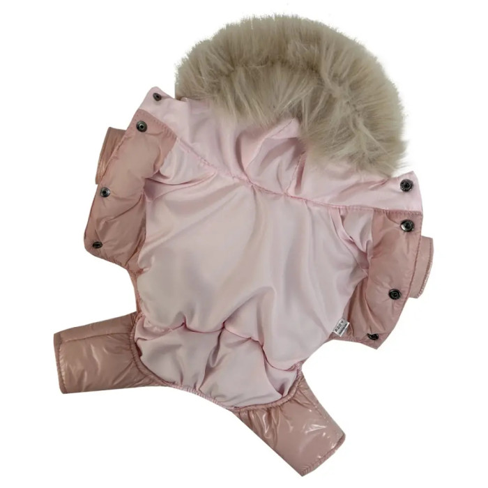 Зимовий комбінезон лакований рожевий A-80