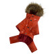 Зимний лакированный комбинезон оранж A-81