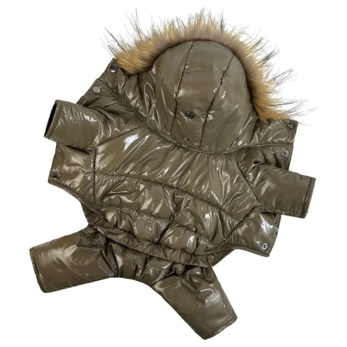 Зимний комбинезон лакированный тауп A-82