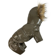 Зимний комбинезон лакированный тауп A-82