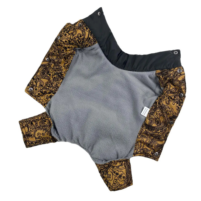 Зимний комбинезон для девочек рюша узоры горчица AD-16