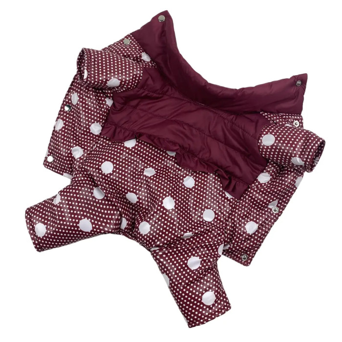 Зимний комбинезон для девочек рюша горошок AD-18