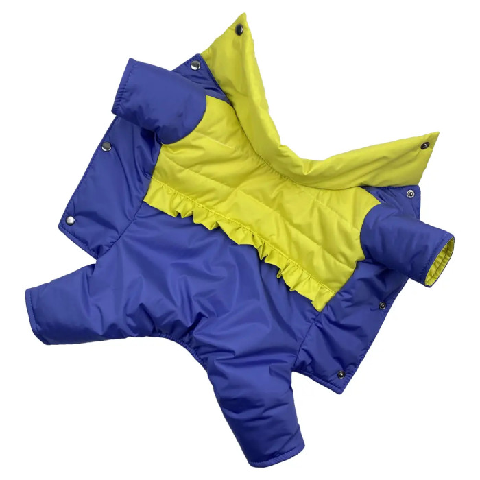 Зимний комбинезон для девочек рюша сиренево-желтый AD-20