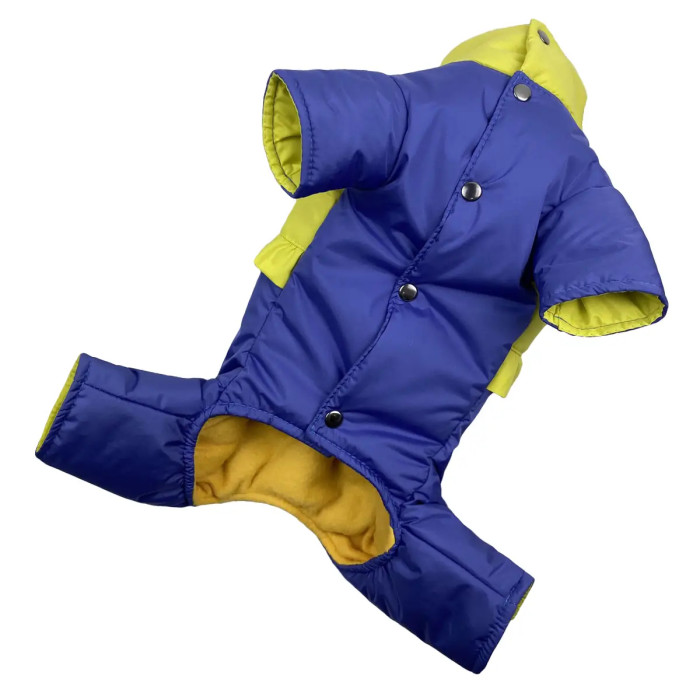 Зимний комбинезон для девочек рюша сиренево-желтый AD-20