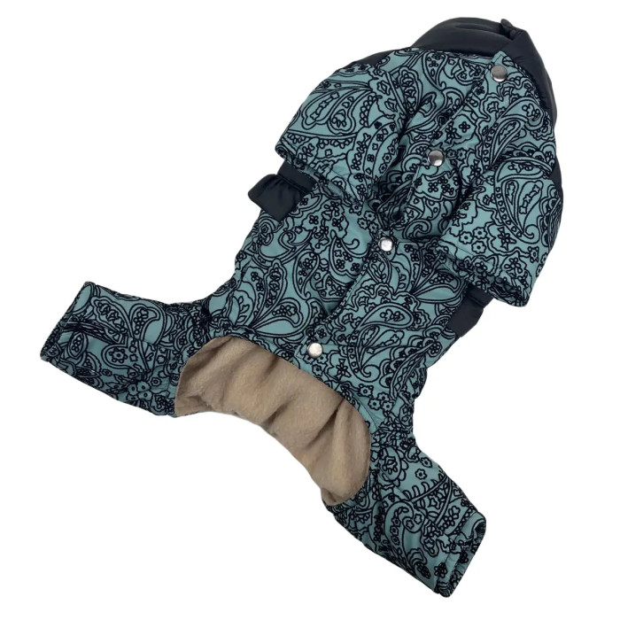 Зимний комбинезон для девочек рюша узоры мятный AD-27