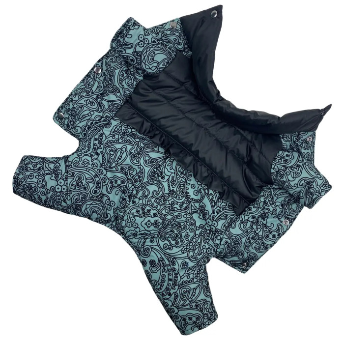 Зимний комбинезон для девочек рюша узоры мятный AD-27