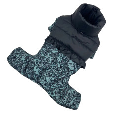 Зимний комбинезон для девочек рюша узоры мятный AD-27