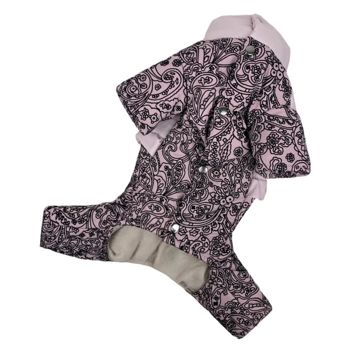 Зимовий комбінезон для дівчаток рюша візерунки пудровий AD-29