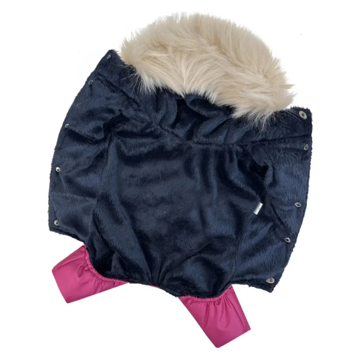 Зимовий комбінезон для дівчаток хутро малиновий AD-31