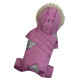Зимний комбинезон для девочек мех розовый AD-32