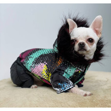 Зимний комбинезон на меху абстракция цветная AM-23