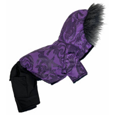 Зимний комбинезон на меху узоры сирень AM-27