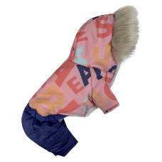 Зимний комбинезон на меху Буквы розовые AM-31