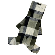 Костюм для собак флис клетчатый оливка D-205